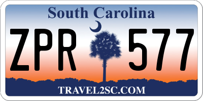 SC license plate ZPR577