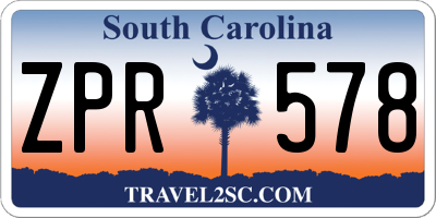 SC license plate ZPR578