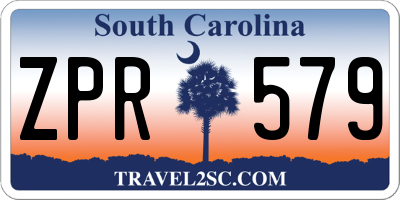SC license plate ZPR579