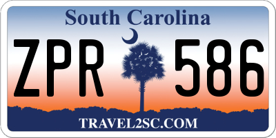 SC license plate ZPR586