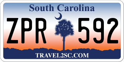SC license plate ZPR592