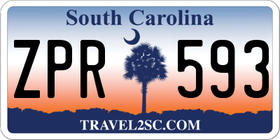 SC license plate ZPR593