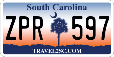 SC license plate ZPR597