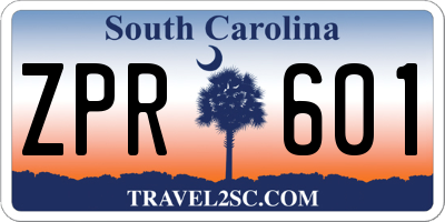 SC license plate ZPR601