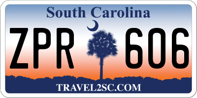 SC license plate ZPR606