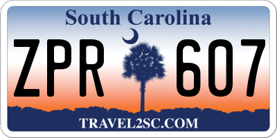 SC license plate ZPR607