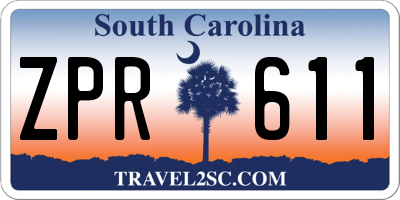 SC license plate ZPR611