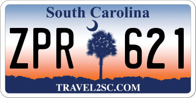 SC license plate ZPR621
