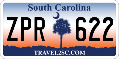 SC license plate ZPR622