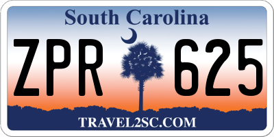 SC license plate ZPR625