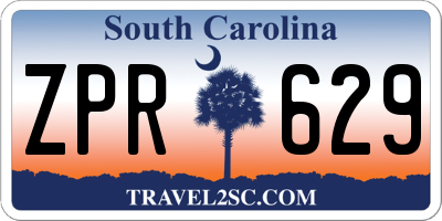 SC license plate ZPR629