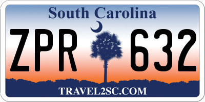 SC license plate ZPR632