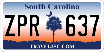 SC license plate ZPR637