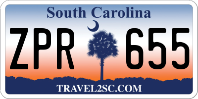SC license plate ZPR655