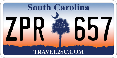 SC license plate ZPR657