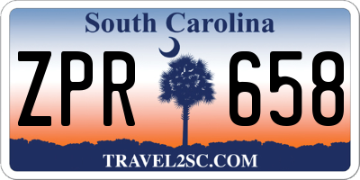 SC license plate ZPR658