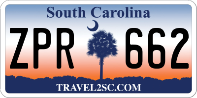 SC license plate ZPR662