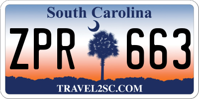 SC license plate ZPR663