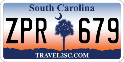 SC license plate ZPR679