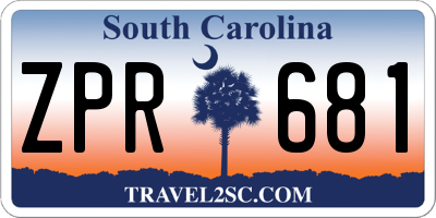 SC license plate ZPR681