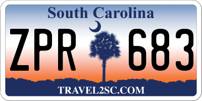 SC license plate ZPR683
