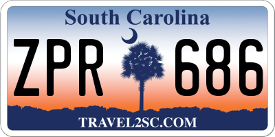 SC license plate ZPR686