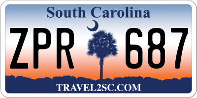 SC license plate ZPR687