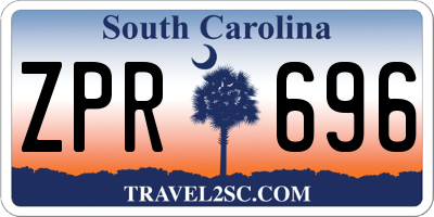 SC license plate ZPR696