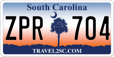SC license plate ZPR704