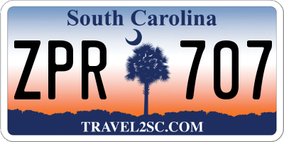 SC license plate ZPR707
