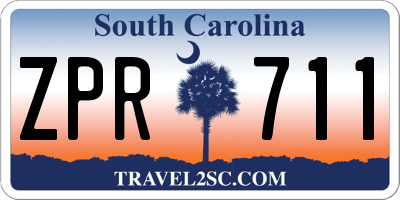 SC license plate ZPR711