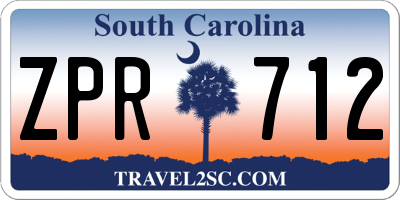 SC license plate ZPR712