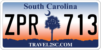 SC license plate ZPR713