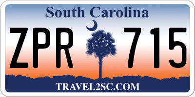 SC license plate ZPR715