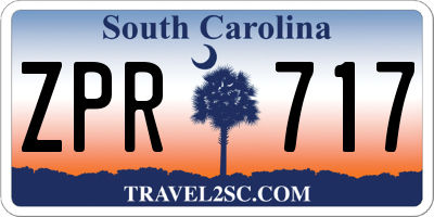 SC license plate ZPR717