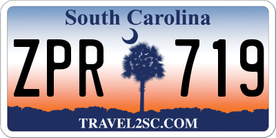 SC license plate ZPR719