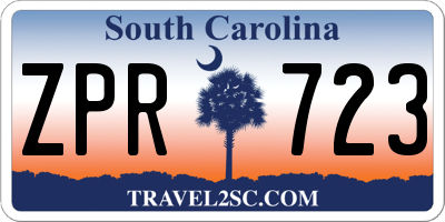 SC license plate ZPR723