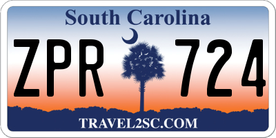 SC license plate ZPR724
