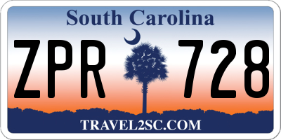 SC license plate ZPR728