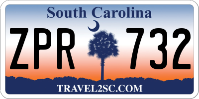 SC license plate ZPR732