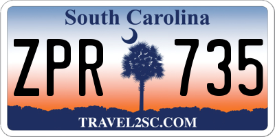 SC license plate ZPR735