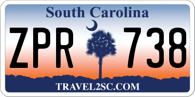 SC license plate ZPR738