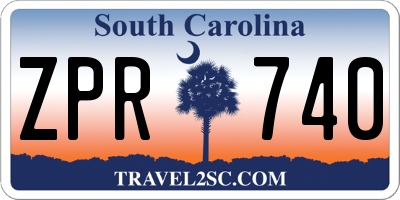 SC license plate ZPR740