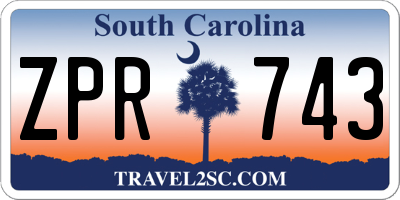 SC license plate ZPR743