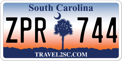 SC license plate ZPR744