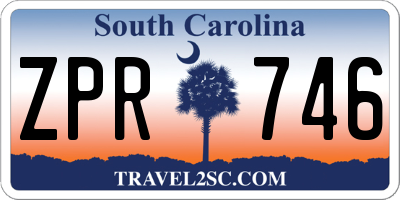 SC license plate ZPR746