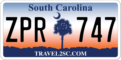 SC license plate ZPR747