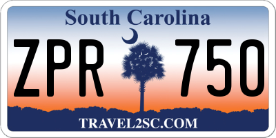 SC license plate ZPR750