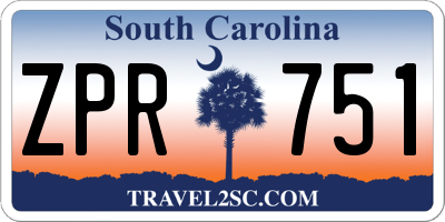 SC license plate ZPR751