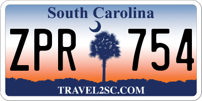 SC license plate ZPR754